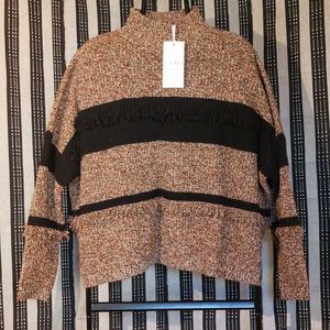 KAOS brown & black chunky knit oversized sweater, EU-XL, NWT